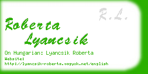 roberta lyancsik business card